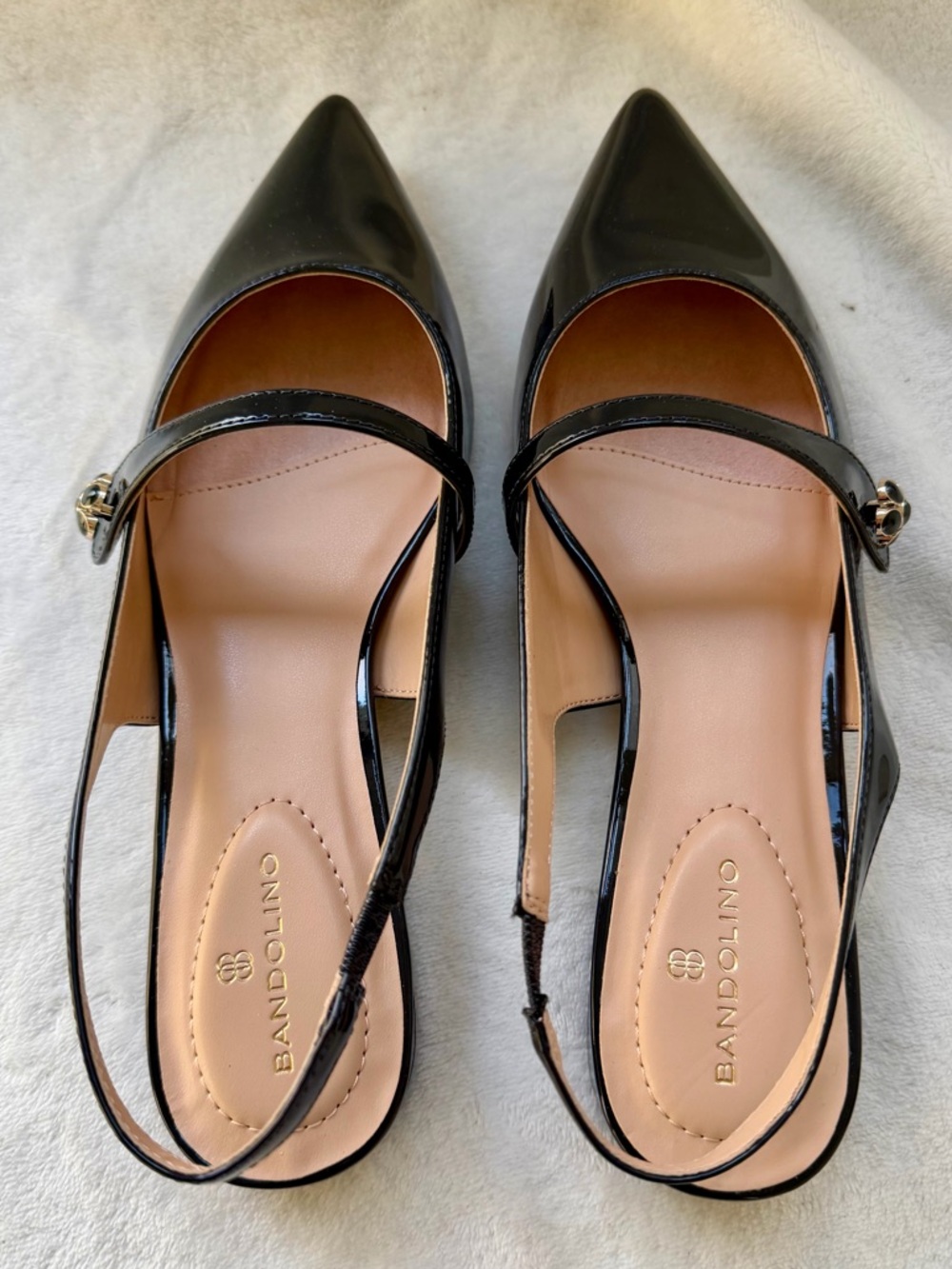 NEW Bandolino Aubriana Very Dark Navy Slingback Mary Jane Flats Point Toe Size 9 - Picture 6 of 15